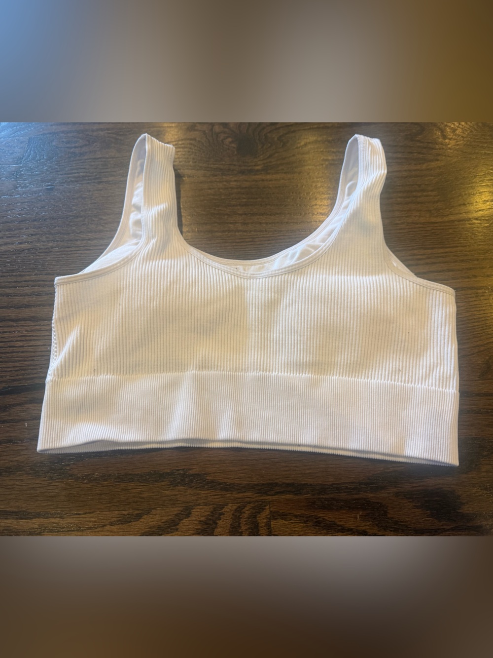 SO White Ribbed Bralette Top - Picture 2 of 3